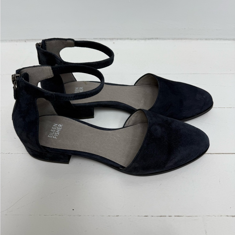 NWOT Eileen Fisher Navy Suede Women's Shoes - Picture 6 of 11